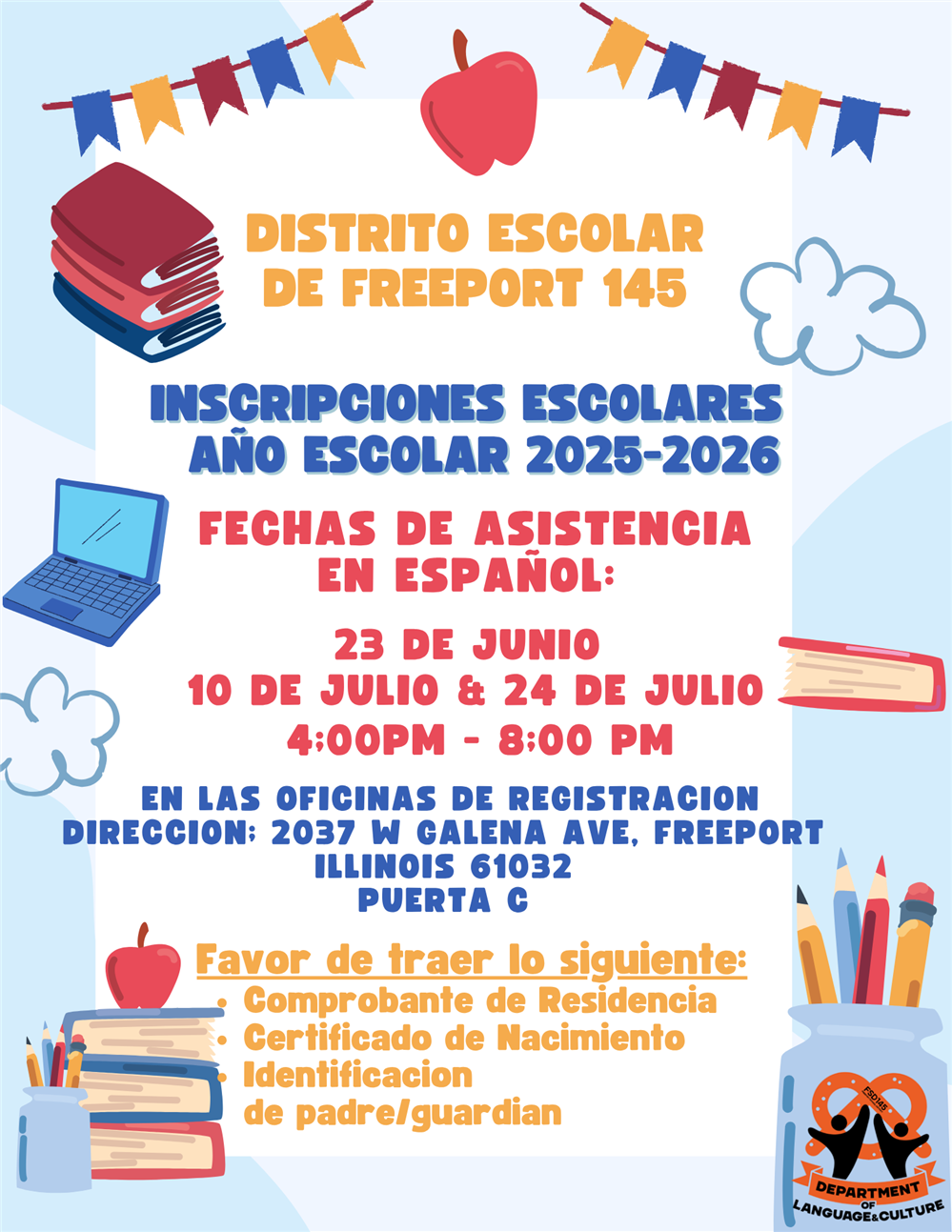  For Spanish Lang Families -Registration for 25-26 SY